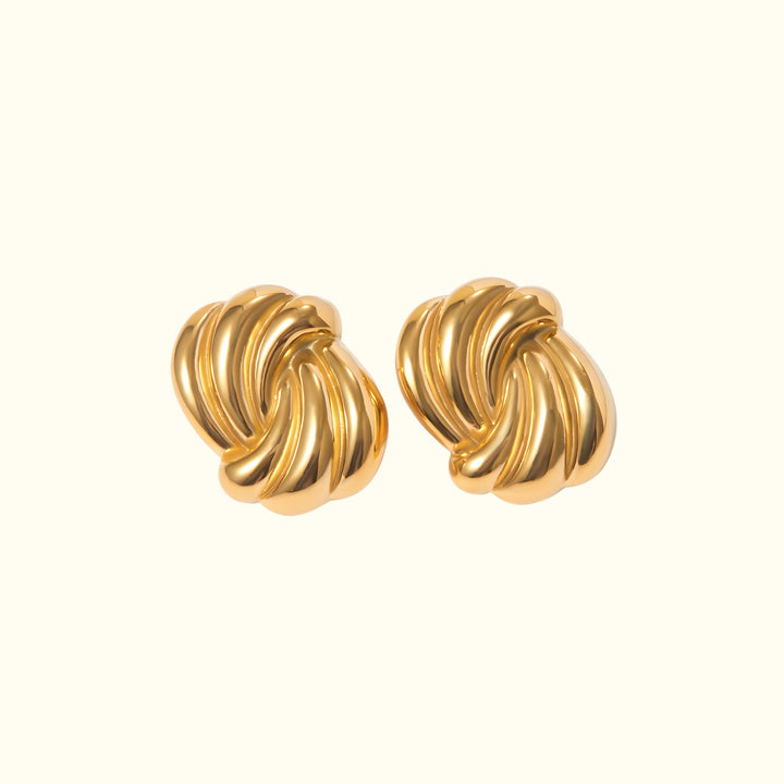 Solaris Swirl Gold Earrings