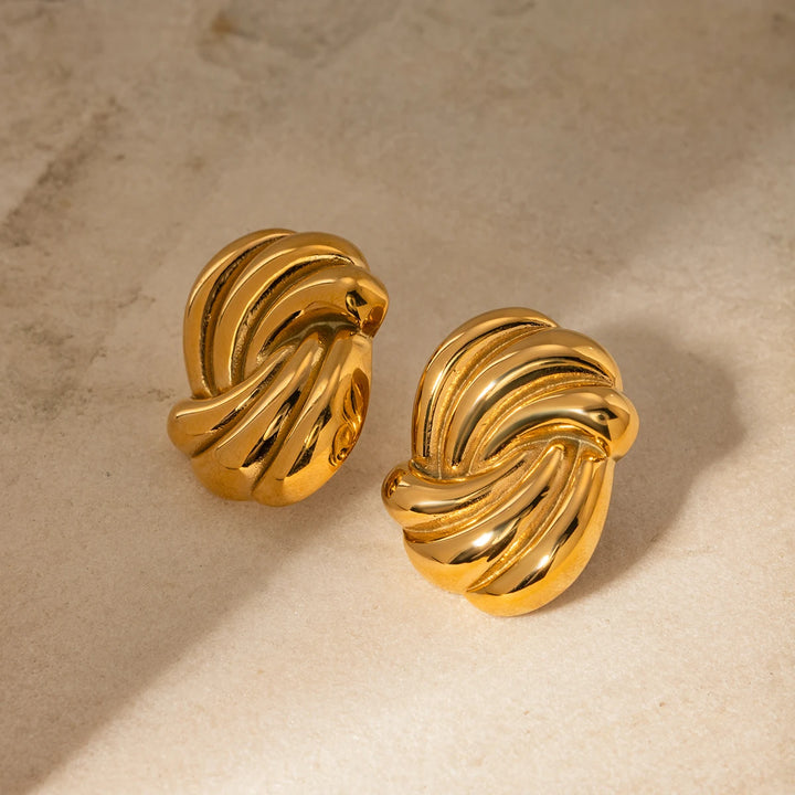 Solaris Swirl Gold Earrings