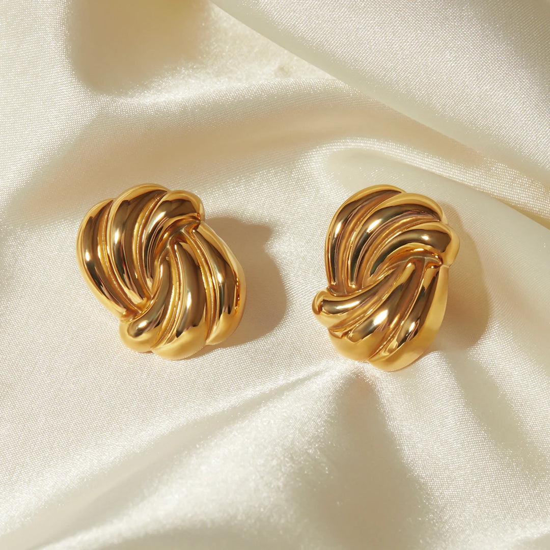 Solaris Swirl Gold Earrings