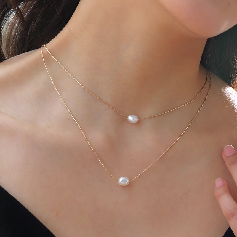 Selene Pearl Layered Necklace