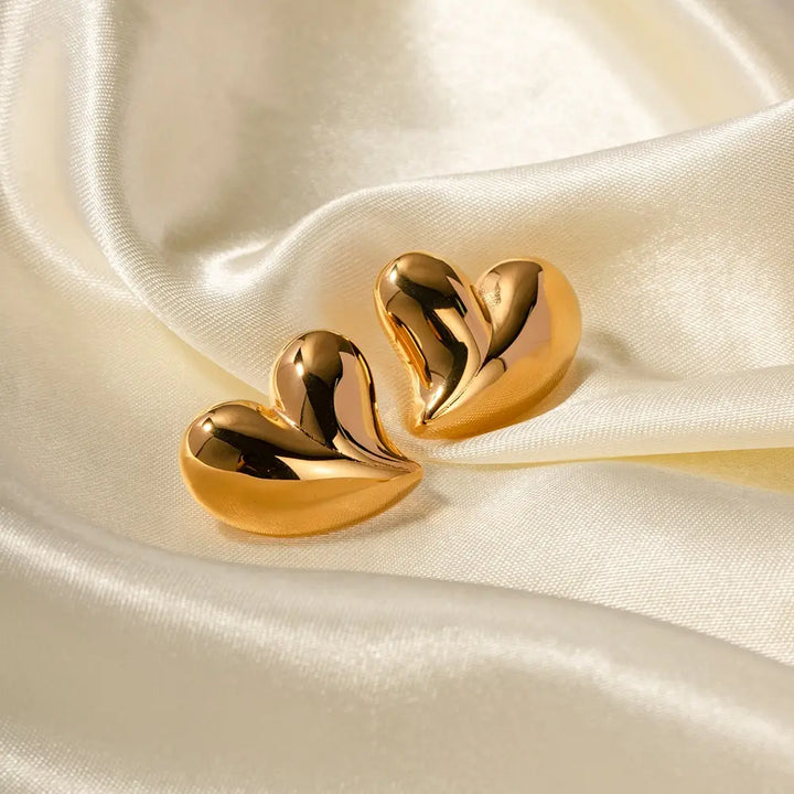 Elowen Heart Gold Earrings